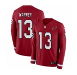 Men's Nike Arizona Cardinals #13 Kurt Warner Limited Red Therma Long Sleeve NFL Jersey