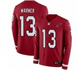 Men's Nike Arizona Cardinals #13 Kurt Warner Limited Red Therma Long Sleeve NFL Jersey