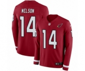 Men's Nike Arizona Cardinals #14 J.J. Nelson Limited Red Therma Long Sleeve NFL Jersey