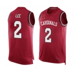 Men's Nike Arizona Cardinals #2 Andy Lee Limited Red Player Name & Number Tank Top NFL Jersey