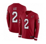 Men's Nike Arizona Cardinals #2 Andy Lee Limited Red Therma Long Sleeve NFL Jersey