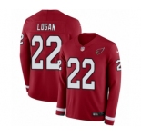 Men's Nike Arizona Cardinals #22 T. J. Logan Limited Red Therma Long Sleeve NFL Jersey