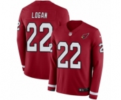 Men's Nike Arizona Cardinals #22 T. J. Logan Limited Red Therma Long Sleeve NFL Jersey