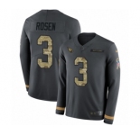 Men's Nike Arizona Cardinals #3 Josh Rosen Limited Black Salute to Service Therma Long Sleeve NFL Jersey