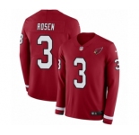 Men's Nike Arizona Cardinals #3 Josh Rosen Limited Red Therma Long Sleeve NFL Jersey