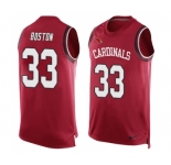 Men's Nike Arizona Cardinals #33 Tre Boston Limited Red Player Name & Number Tank Top NFL Jersey