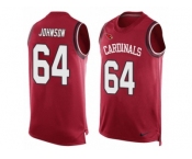 Men's Nike Arizona Cardinals #64 Dorian Johnson Limited Red Player Name & Number Tank Top NFL Jersey