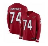 Men's Nike Arizona Cardinals #74 D.J. Humphries Limited Red Therma Long Sleeve NFL Jersey