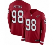 Men's Nike Arizona Cardinals #98 Corey Peters Limited Red Therma Long Sleeve NFL Jersey