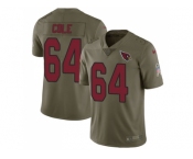 Nike Arizona Cardinals #64 Mason Cole Olive Men Stitched NFL Limited 2017 Salute to Service Jersey