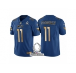 Women Arizona Cardinals #11 Larry Fitzgerald NFC 2017 Pro Bowl Blue Gold Limited Jersey