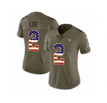 Women Nike Arizona Cardinals #2 Andy Lee Limited Olive USA Flag 2017 Salute to Service NFL Jersey