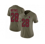 Women Nike Arizona Cardinals #28 Justin Bethel Limited Olive 2017 Salute to Service NFL Jersey