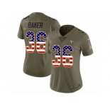 Women Nike Arizona Cardinals #36 Budda Baker Limited Olive USA Flag 2017 Salute to Service NFL Jersey