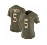 Women Nike Arizona Cardinals #5 Drew Stanton Limited Olive Gold 2017 Salute to Service NFL Jersey
