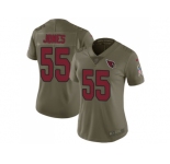 Women Nike Arizona Cardinals #55 Chandler Jones Olive Stitched NFL Limited 2017 Salute to Service Jersey
