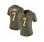 Women Nike Arizona Cardinals #7 Blaine Gabbert Limited Olive Gold 2017 Salute to Service NFL Jersey