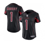 Women's Arizona Cardinals #1 Kyler Murray Limited Black Rush Vapor Untouchable Football Jersey