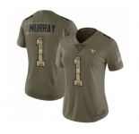Women's Arizona Cardinals #1 Kyler Murray Limited Olive Camo 2017 Salute to Service Football Jersey