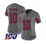 Women's Arizona Cardinals #10 Chad Williams Limited Silver Inverted Legend 100th Season Football Jersey