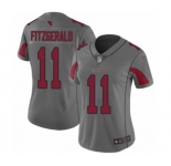 Women's Arizona Cardinals #11 Larry Fitzgerald Limited Silver Inverted Legend Football Jersey