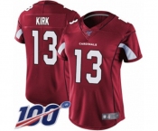 Women's Arizona Cardinals #13 Christian Kirk Red Team Color Vapor Untouchable Limited Player 100th Season Football Jersey