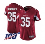Women's Arizona Cardinals #35 D.J. Swearinger SR Red Team Color Vapor Untouchable Limited Player 100th Season Football Jersey