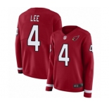 Women's Arizona Cardinals #4 Andy Lee Limited Red Therma Long Sleeve Football Jersey