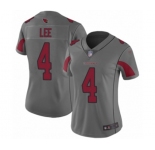 Women's Arizona Cardinals #4 Andy Lee Limited Silver Inverted Legend Football Jersey