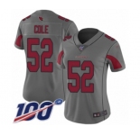 Women's Arizona Cardinals #52 Mason Cole Limited Silver Inverted Legend 100th Season Football Jersey