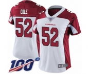 Women's Arizona Cardinals #52 Mason Cole White Vapor Untouchable Limited Player 100th Season Football Jersey