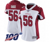 Women's Arizona Cardinals #56 Terrell Suggs White Vapor Untouchable Limited Player 100th Season Football Jersey