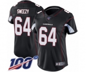 Women's Arizona Cardinals #64 J.R. Sweezy Black Alternate Vapor Untouchable Limited Player 100th Season Football Jersey