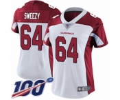 Women's Arizona Cardinals #64 J.R. Sweezy White Vapor Untouchable Limited Player 100th Season Football Jersey