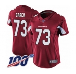 Women's Arizona Cardinals #73 Max Garcia Red Team Color Vapor Untouchable Limited Player 100th Season Football Jersey