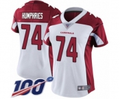 Women's Arizona Cardinals #74 D.J. Humphries White Vapor Untouchable Limited Player 100th Season Football Jersey