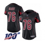 Women's Arizona Cardinals #76 Marcus Gilbert Limited Black Rush Vapor Untouchable 100th Season Football Jersey