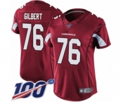 Women's Arizona Cardinals #76 Marcus Gilbert Red Team Color Vapor Untouchable Limited Player 100th Season Football Jersey