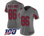 Women's Arizona Cardinals #86 Ricky Seals-Jones Limited Silver Inverted Legend 100th Season Football Jersey