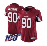 Women's Arizona Cardinals #90 Robert Nkemdiche Red Team Color Vapor Untouchable Limited Player 100th Season Football Jersey