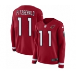 Women's Nike Arizona Cardinals #11 Larry Fitzgerald Limited Red Therma Long Sleeve NFL Jersey