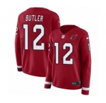 Women's Nike Arizona Cardinals #12 Brice Butler Limited Red Therma Long Sleeve NFL Jersey