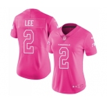 Women's Nike Arizona Cardinals #2 Andy Lee Limited Pink Rush Fashion NFL Jersey