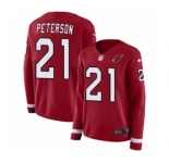 Women's Nike Arizona Cardinals #21 Patrick Peterson Limited Red Therma Long Sleeve NFL Jersey