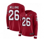 Women's Nike Arizona Cardinals #26 Brandon Williams Limited Red Therma Long Sleeve NFL Jersey