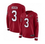 Women's Nike Arizona Cardinals #3 Josh Rosen Limited Red Therma Long Sleeve NFL Jersey