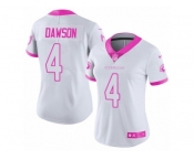 Women's Nike Arizona Cardinals #4 Phil Dawson Limited White Pink Rush Fashion NFL Jersey