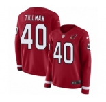 Women's Nike Arizona Cardinals #40 Pat Tillman Limited Red Therma Long Sleeve NFL Jersey
