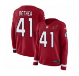 Women's Nike Arizona Cardinals #41 Antoine Bethea Limited Red Therma Long Sleeve NFL Jersey