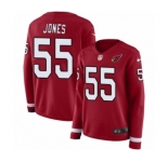Women's Nike Arizona Cardinals #55 Chandler Jones Limited Red Therma Long Sleeve NFL Jersey
